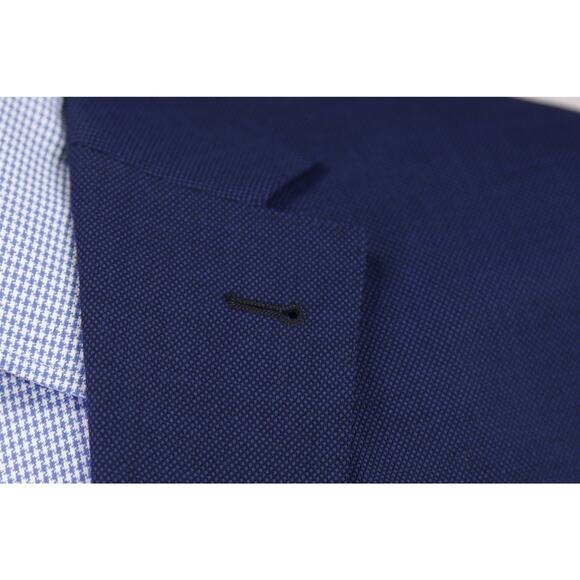 Bruce Julian Men's Clothing Blue Woven Performance Wool 2-Btn Blazer Jacket 40R - Picture 5 of 10